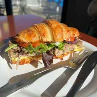 Sausage Cheddar Egg Croissant