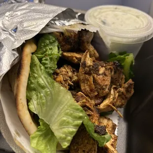 Spicy chicken gyro