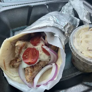 Chicken gyro and pasta salad