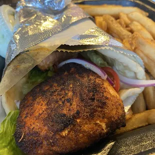 Blackened Salmon Gyro
