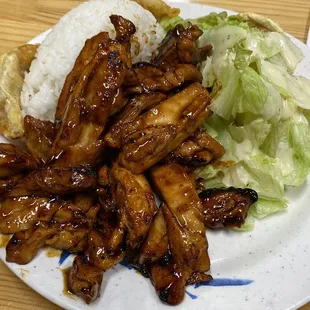 chicken teriyaki and gyoza special