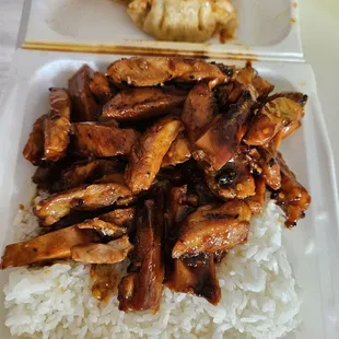 Spicy Chicken Teriyaki and Gyoza