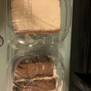Takeout of Carrot Cake, NY Cheesecake (photo of German chocolate cake missed)