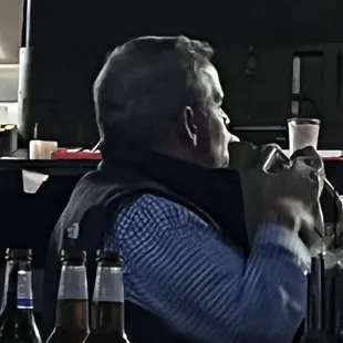 a man smoking a cigarette