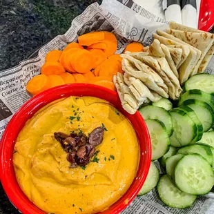 Red pepper hummus.