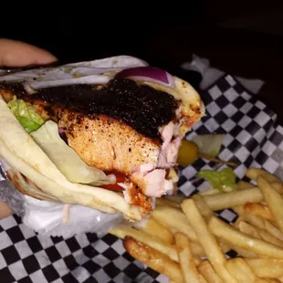 Blackened Salmon Gyro
