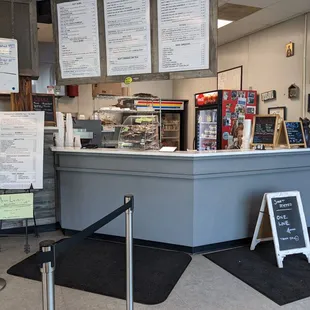 the counter and menus