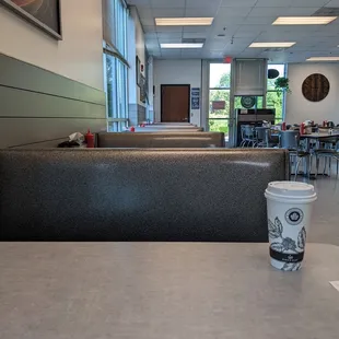 a cup of coffee on a table
