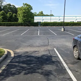 a car parked in a parking lot