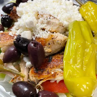 Greek salad with chicken