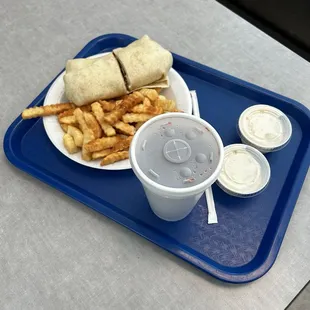 The Kelly&apos;s as a wrap with xtra ranch.