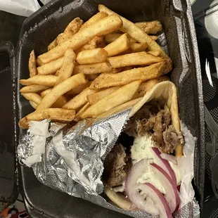 Niko&apos;s Pork Gyro with fries - $14