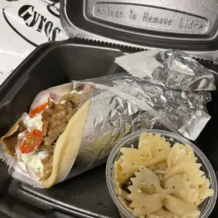 lamb &amp; beef gyro to go only, BUENO just as in Royalton!