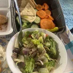 Large salad with Gyro