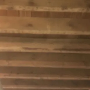 Freshly sandblasted original construction ceiling beams in their new addition, slated to open by Christmas 2017.