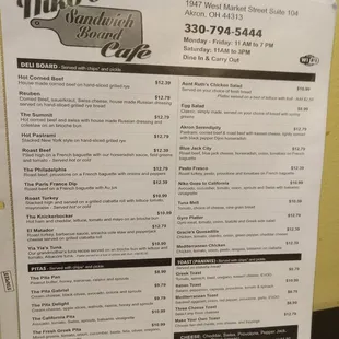 Menu front