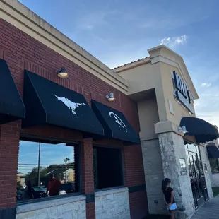 The front, you can smell the mesquite as soon as you park......