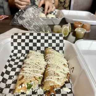 Two zip tacos, shrimp &amp; Shrimp mix