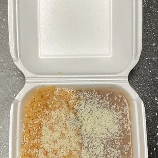 the inside of a styrofoam container