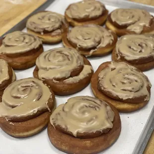 It&apos;s maple season! We love our maple frosted cinnamon rolls.