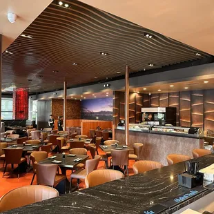 interior, sushi and sashimi