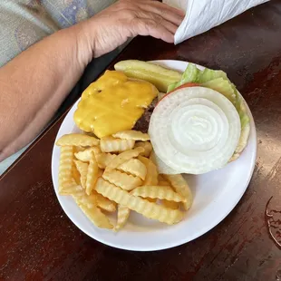 Burger and fries