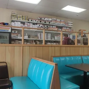 Inside the restaurant/grocer.