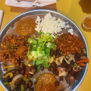 11. Lamb Tibs Awaze, l0. Lamb Derek Tibs, 33. Shiro Wat, 2. Ayib Bemitmita