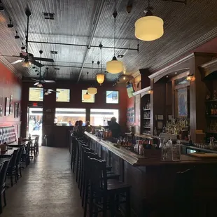 the bar and dining area