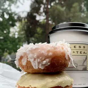 Niles Donuts just a country block from the train tracks! Coconut and Green Tea Cake Donuts! Cheap! Fresh!