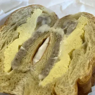 Sausage and egg sandwich