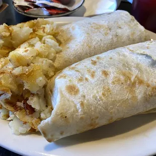 Steak burrito, enough for 3 meals!