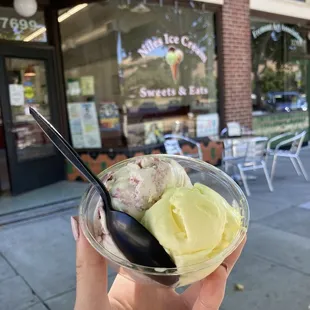 split single scoop - lemon chiffon &amp; marble black raspberry