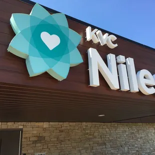 Niles exterior logo located at the entrance.