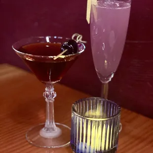 Black Manhattan (left) French 75 (right)