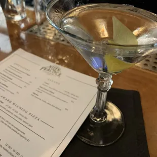 Menus and martini