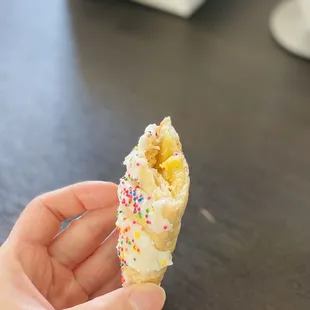 Lemon pop tart with inside exposed