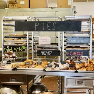 a display of baked goods