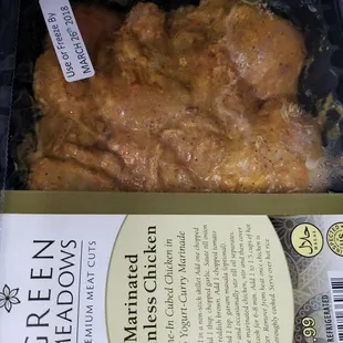 ready to prepare marinated meats/chicken