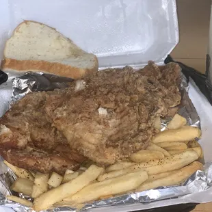 Fried Pork Chops 2pcs + Fries and bread