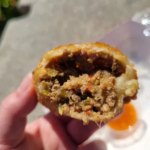 traditional beef empanada inside
