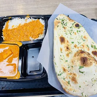Chicken Tikka Masala and Garlic Naan Bread