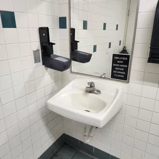 Broken soap dispenser