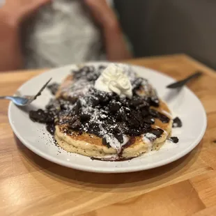 Oreo cookie pancakes