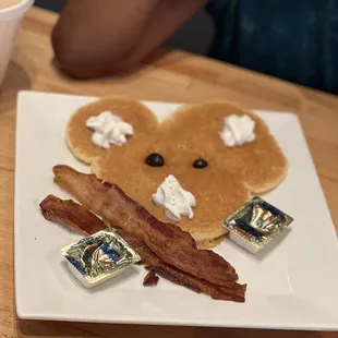 Mickey Mouse Pancake (with bacon)-$6ish bucks