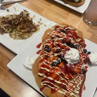 3 Berries & Pancakes w/ Berry Sauce