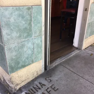 the entrance to the restaurant