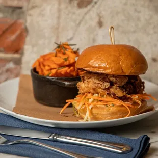 Classic Creole Chicken Sandwich at Nina&apos;s Creole Cottage at Caesars New Orleans in the Heart of the Quarter, Open 7 Days a Week.