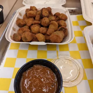 Crispy, hot, okra