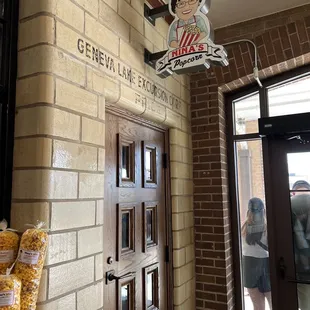 the entrance to the store